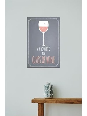 Murahze Kuşe Kağıt Duvar Posteri All You Is A Glass Of Wine Retro DRTR0118