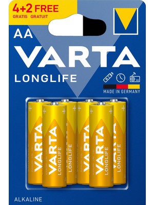 2 Adet  Varta Longlife Extra 6'lı Kalem Pil
