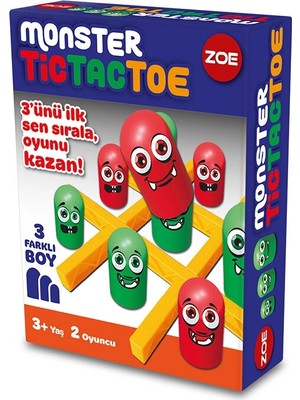 2 Adet  Zoe Monster Tic Tac Toe Kutu Oyunu 35009