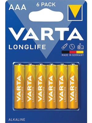2 Adet  Varta Longlife Extra 6'lı Ince Pil