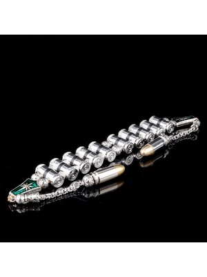 Takı925 Special Design Mermi Tasarım 10 Adetli Alpaka Metal Zaza Tesbih