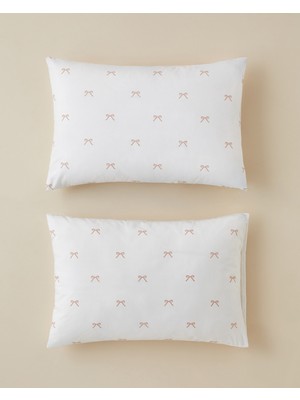 English Home Romance Ribbon 50X70 cm Pembe Kolay Ütülenir 2'li Yastık Kılıfı Şık Desenli