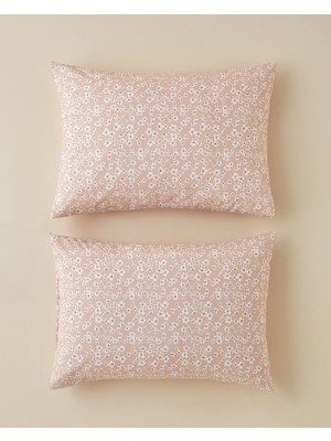 English Home Dulcie 50X70 cm Pembe Kolay Ütülenir Yastık Kılıfı 2'li Çiçek Desenli Set
