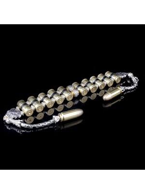 Takı925 Special Design Mermi Tasarım 10 Adetli Alpaka Metal Zaza Tesbih