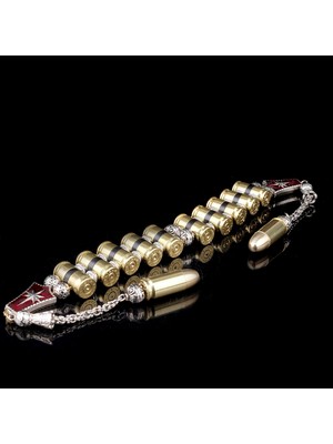 Takı925 Special Design Mermi Tasarım 10 Adetli Alpaka Metal Zaza Tesbih