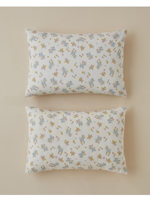 English Home Lior Kolay Ütülenir Yastık Kılıfı 50X70 cm Sarı 2'li Set Çiçek Desenli