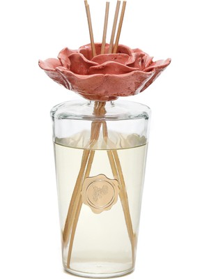 Missi Parlak Sırlı Pembe Seramik Gül Detaylı Çubuklu Oda Kokusu 400 Ml-Garden Rose&pudra
