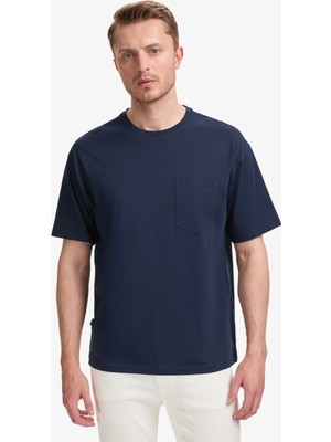 Pierre Cardin Erkek Lacivert Comfort Fit %100 Pamuk Bisiklet Yaka Basic Tişört 50325300-VR033