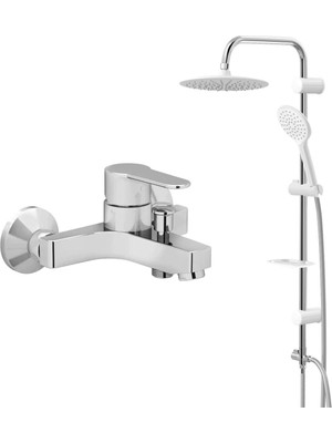Artema Win S Monavit Beyaz Tepe Duş Seti Mvt3020 Enerji Tasarruflu Banyo Batarya Standart Montaj