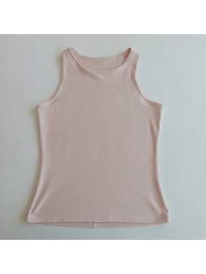 Bonbon Kadın Basic Kolsuz Içi Yarım Astarlı Tshirt BB2538