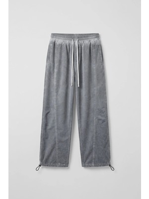 Abluka Online Erkek Baggy Yıkamalı Paraşüt Jogger Eşofman Altı Gri