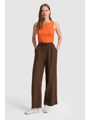 U.S. Polo Assn. Kadın Kahverengi Kanvas Pantolon 50321992-VR029