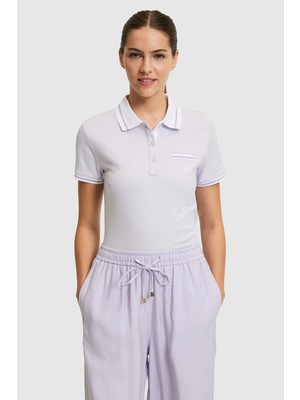 U.S. Polo Assn. Kadın Lila Polo Yaka Basic Tişört 50323455-VR034