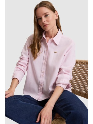 U.s. Polo Assn. Kadın Açık Pembe Gömlek Desenli 50324617-VR078