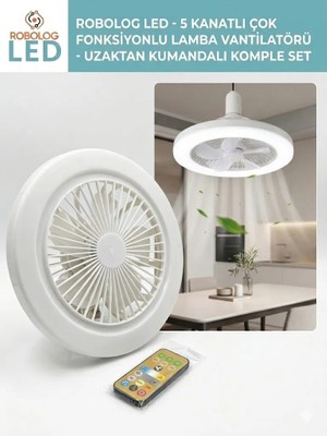 Yeni Nesil E27 Duylu Kumandalı Tavan Vantilatörlü LED Lamba 3 Hız Ayarı ve 3 Renk Ayarı