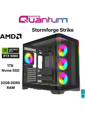 Quantum Gaming Stormforge Strike Ryzen 5 7500F 32GB Ddr5 1tb Nvme RTX5060 8gb Masaüstü Oyun Bilgisayarı