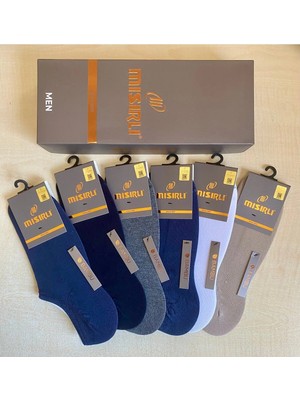 Mısırlı Dikişsiz Bambu Kumaş Erkek Sneakers Çorap 12 Adet 4 Siyah 2 Laci2 Gri 2beyaz 2 Bej