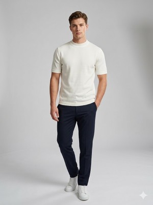 Centilmen Mcr Erkek Bisiklet Yaka Kendinden Dokulu Triko T-Shirt 11530