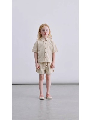 Dundee Kids Unisex Krem Denim Şortlu Takım