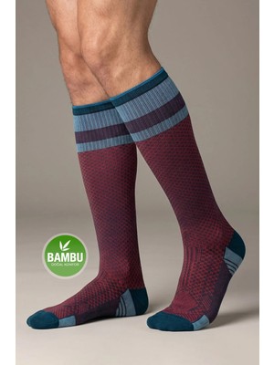 Gowith Bambu Dikişsiz Renkli Diz Boyu 15-20 mm Hg Basınçlı Kompresyon Çorap 3596