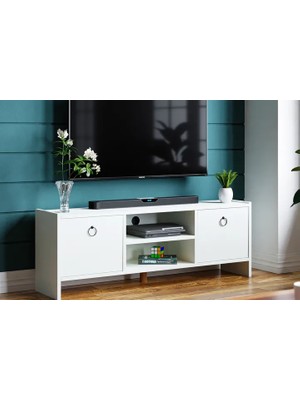 Vivense Ravel Televizyon Sehpası, Beyaz, 120 cm
