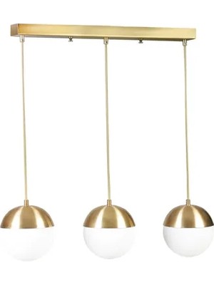 Vivense Küre Üçlü Sıralı Eskitme Beyaz Camlı Sarkıt