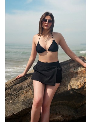 Gugus Kadın Çift Cepli Deniz Şortu/plaj Şortu/şort Etek