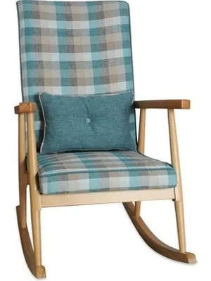 Vivense Trend Sallanan Sandalye, Mavi, Ahşap, Naturel Ayak