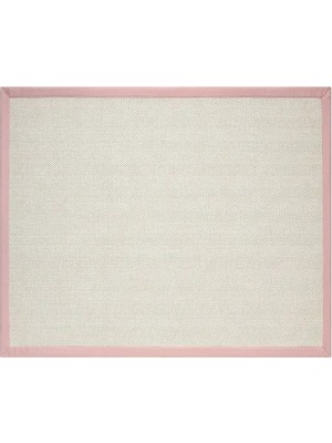Vivense Bordürlü Hasır Dokulu Sisal Makine Halısı, Pembe, 80X250