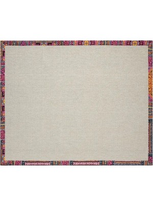 Vivense Bordürlü Hasır Dokulu Sisal Makine Halısı, Krem, 120X450