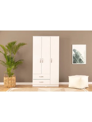 Vivense Metalia Home Gardırop, 3 Kapılı 2 Çekmeceli