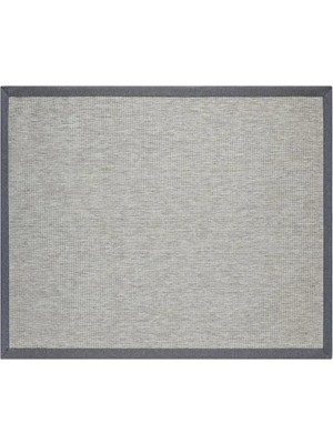 Vivense Bordürlü Hasır Dokulu Sisal Makine Halısı, Gri, 120X500