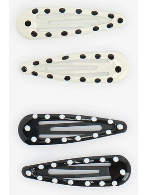 Penti Beyaz - Siyah - Gri Polka Toka Set