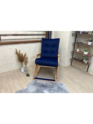 Vivense Kontes Sallanan Sandalye, Lacivert, Naturel Ayaklı
