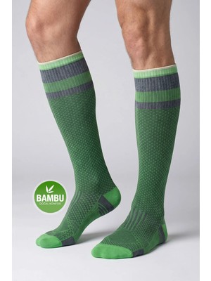 Gowith Bambu Dikişsiz Renkli Diz Boyu 15-20 mm Hg Basınçlı Kompresyon Çorap 3596