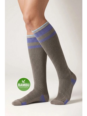 Gowith Bambu Dikişsiz Renkli Diz Boyu 15-20 mm Hg Basınçlı Kompresyon Çorap 3596