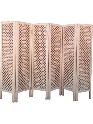 Sdf Ahşap Paravan 6 Kanatlı Modern Tasarım Oda Bölme 231 x 160 cm Ahşap Malzeme ile