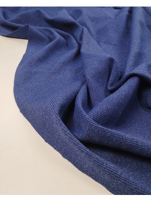 Kumaş Parça Kırçıllı Lacivert Kaşkorse Ribana Kumaş Esnek Yumuşak Bodylik & Bluzluk 120X250CM