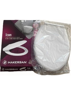 Hakersan Icon Yavaş Kapanır Klozet Kapak Beyaz Renk ve Modern Tasarım ile Kolay Montaj