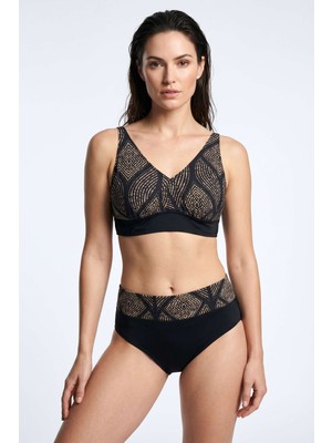 Obje Kadın Siyah Desen Bikini Takım