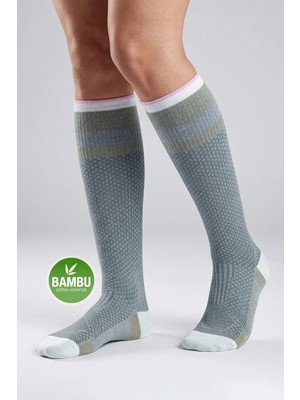Gowith Bambu Dikişsiz Renkli Diz Boyu 15-20 mm Hg Basınçlı Kompresyon Çorap 3596