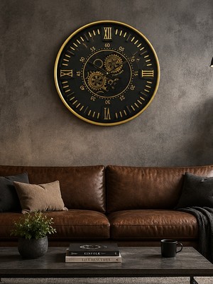 Glazze Athens Altın 60 cm Çarklı Duvar Saati