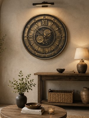 Glazze Roma Eskıtme 60 cm Çarklı Duvar Saati