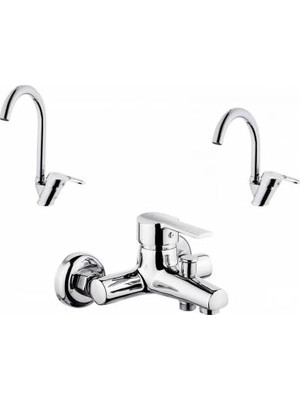 Sardıcı 3'lü Krom Batarya Seti Mutfak ve Banyo Lavabo Bataryaları Esnek Montaj Yeri ile Kullanım Kolaylığı