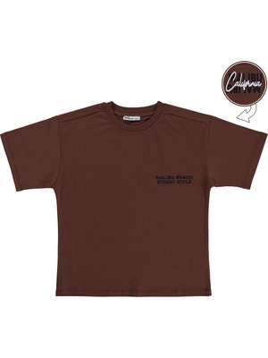 Civil Boys California Malıbu Baskılı 10-13 Yaş Tişört - Turuncu