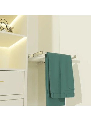 Huzur 50 cm Tavan Bağlantılı Tls Raylı Krom Borulu Pantolonluk