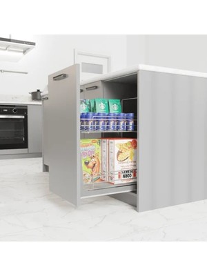 Huzur 330X450X500 Frenli Raylı Tezgah Altı 2 Sepetli Ünite M:400