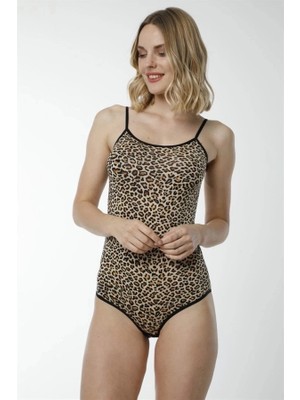 Nemere Leopar Desenli Çıtçıtlı Body