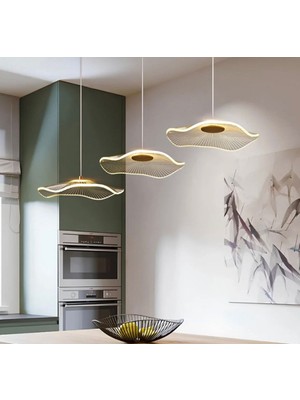 Buiva Luxury Exclusive Üçlü Sıralı Sarkıt LED Avize Jellyfish Gold Sarı Ledli Avize