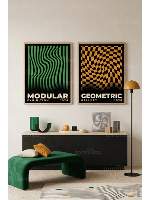 Tontilika Dinamik Geometri 2'li Ahşap Çerçeveli Tablo Seti